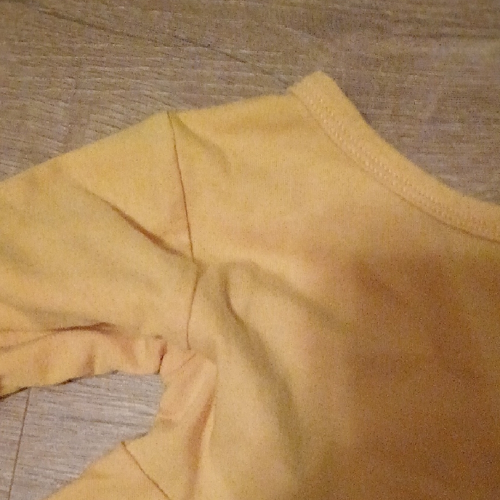 Yellow Long Sleeve Peplum Top - Picture 3 of 3